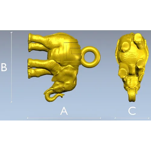 Слон-амулет в формате STL для ЧПУ - детализированная 3D модель