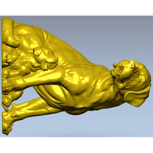 3D модель собаки с щенками в формате STL для ЧПУ
