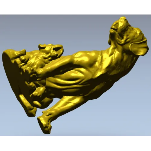 3D модель собаки с щенками в формате STL для ЧПУ