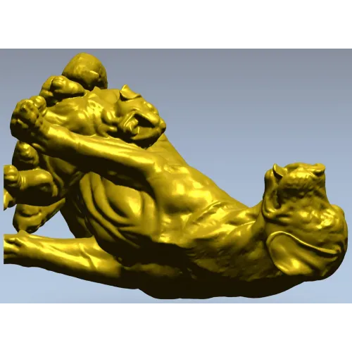 3D модель собаки с щенками в формате STL для ЧПУ