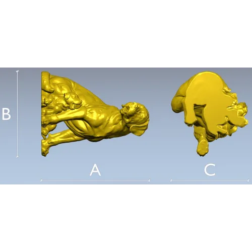 3D модель собаки с щенками в формате STL для ЧПУ