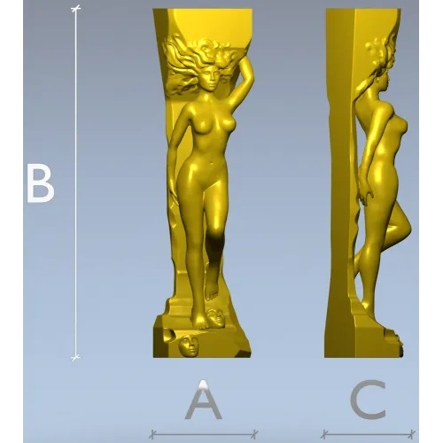 3D модель STL - Нимфа для фрезерной резьбы на ЧПУ