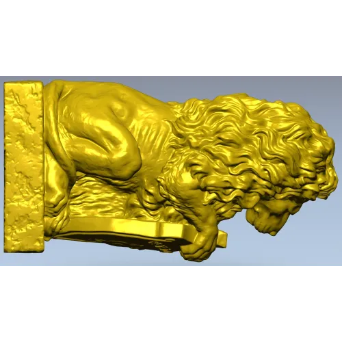 Статуэтка льва со щитом - 3D модель STL для ЧПУ