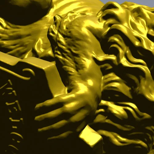 Статуэтка льва со щитом - 3D модель STL для ЧПУ
