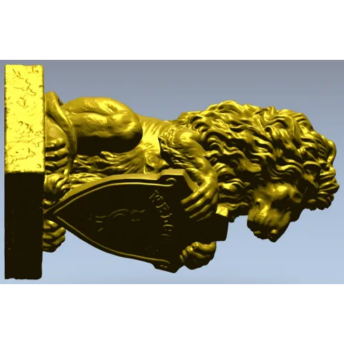 Статуэтка льва со щитом - 3D модель STL для ЧПУ