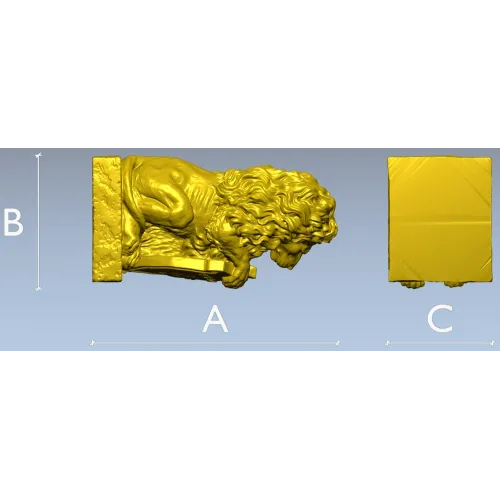 Статуэтка льва со щитом - 3D модель STL для ЧПУ