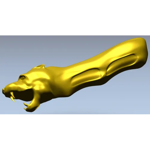 Ревущий барс - 3D модель STL для ЧПУ (рукоять/накладка)