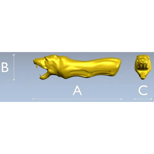 Ревущий барс - 3D модель STL для ЧПУ (рукоять/накладка)