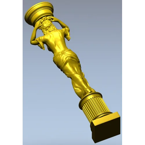 Female Caryatid Column 3D Model for CNC Milling STL