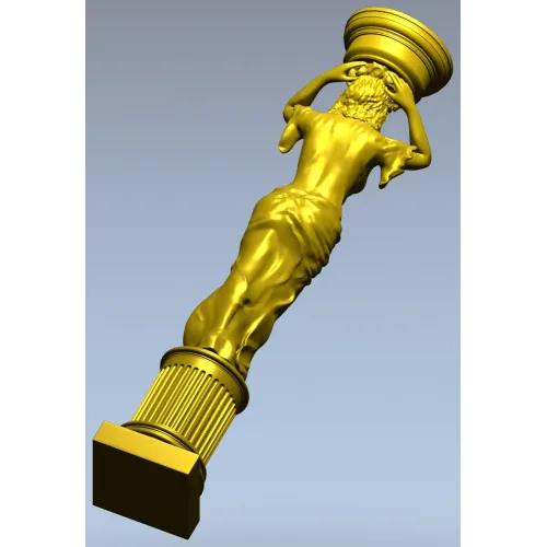 Female Caryatid Column 3D Model for CNC Milling STL