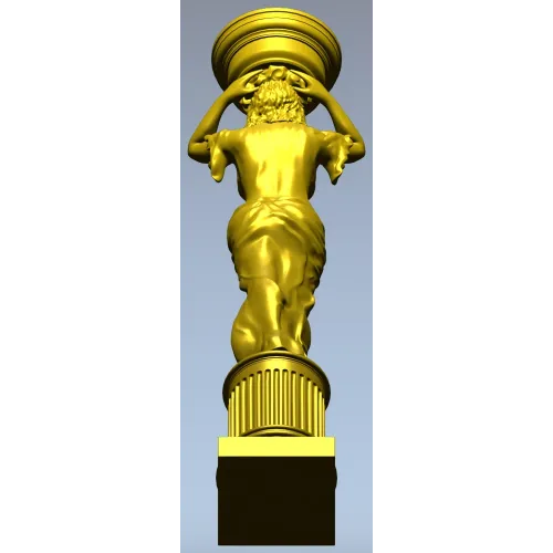 Female Caryatid Column 3D Model for CNC Milling STL