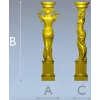 Female Caryatid Column 3D Model for CNC Milling STL