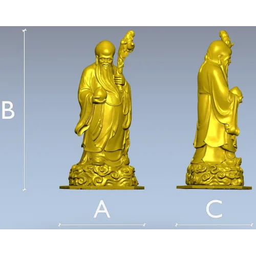 3D модель статуэтки старца долголетия в формате STL для ЧПУ