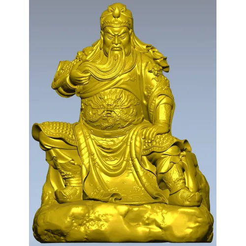 3D STL Model of Seated Ancient Warrior Figurine for CNC Milling