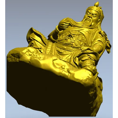 3D STL Model of Seated Ancient Warrior Figurine for CNC Milling