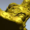 3D STL Model of Seated Ancient Warrior Figurine for CNC Milling