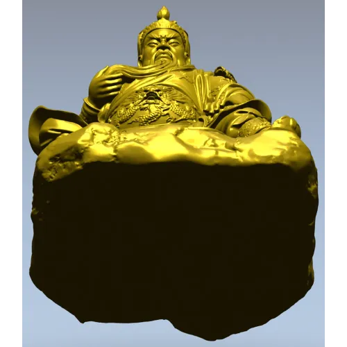 3D STL Model of Seated Ancient Warrior Figurine for CNC Milling