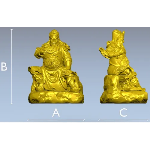 3D STL Model of Seated Ancient Warrior Figurine for CNC Milling