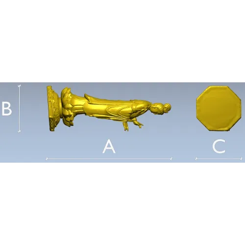 Detailed Religious Statuette 3D Model STL for CNC Milling