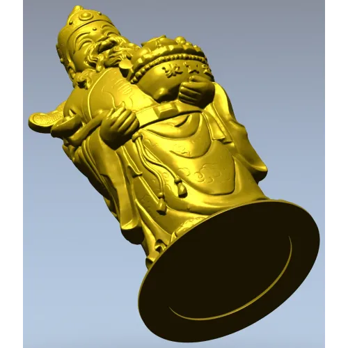 Detailed STL 3D Model of Prosperity Figurine for CNC Milling