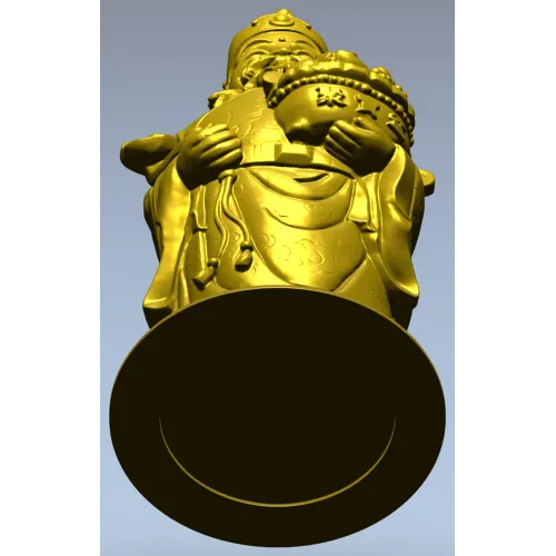 Detailed STL 3D Model of Prosperity Figurine for CNC Milling