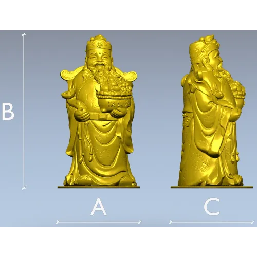 Detailed STL 3D Model of Prosperity Figurine for CNC Milling