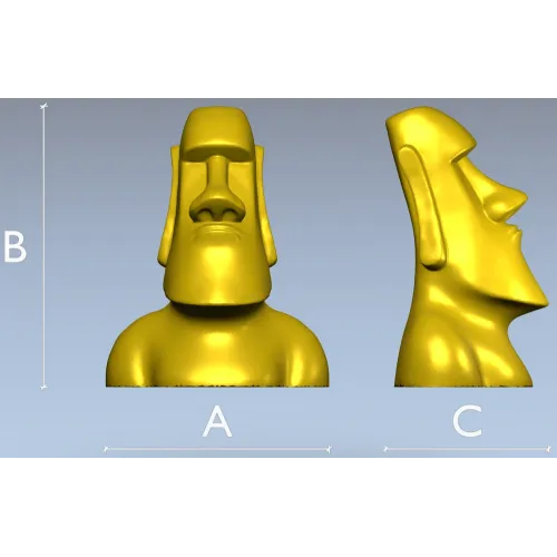 3D модель моаи - бюст в формате STL для ЧПУ