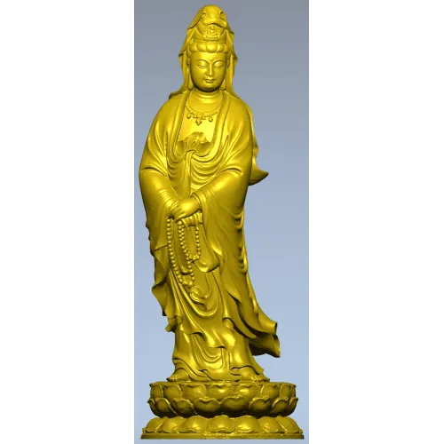Spiritual Serenity Statue 3D STL Model for CNC