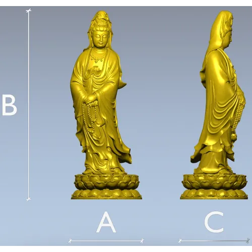 Spiritual Serenity Statue 3D STL Model for CNC