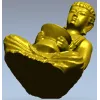3D модель STL - Будда в позе лотоса с чашей для ЧПУ
