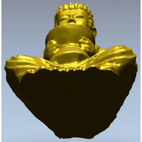 3D модель STL - Будда в позе лотоса с чашей для ЧПУ
