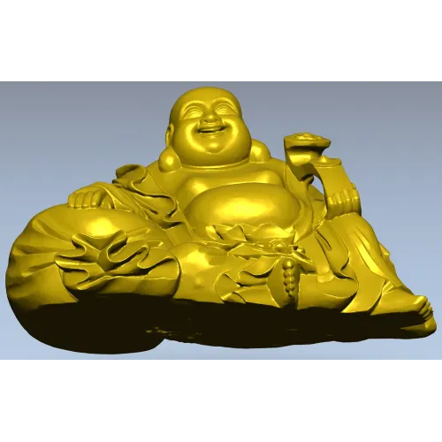 Laughing Buddha 3D Model STL for CNC Milling and Wood Carving