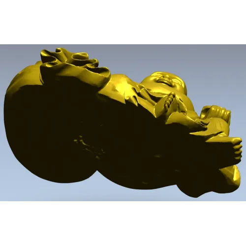 Laughing Buddha 3D Model STL for CNC Milling and Wood Carving