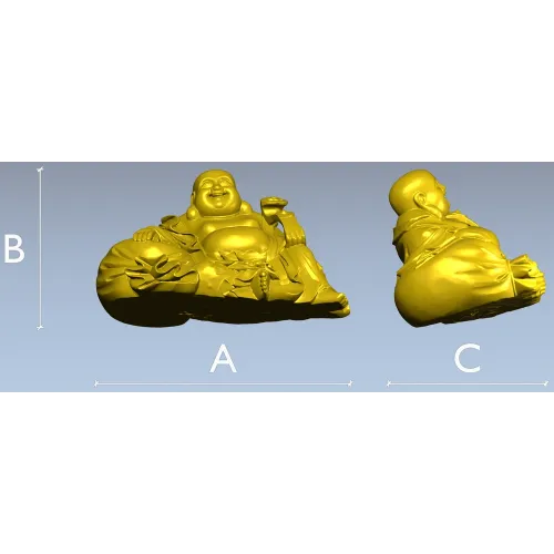 Laughing Buddha 3D Model STL for CNC Milling and Wood Carving