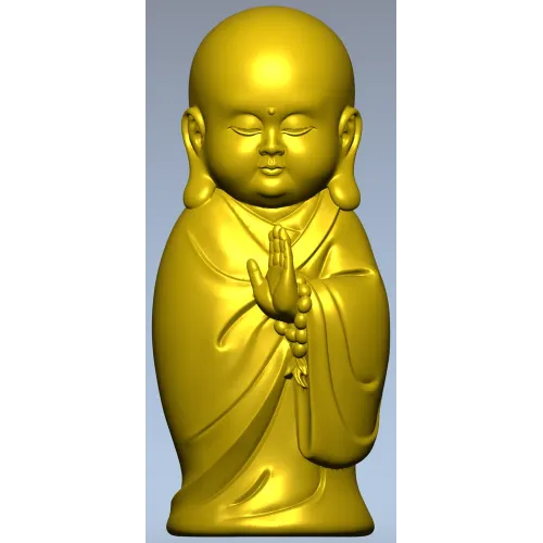 Meditative Monk Statue 3D STL Model for CNC Milling