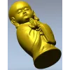 Meditative Monk Statue 3D STL Model for CNC Milling