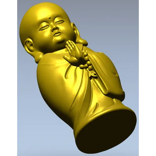 Meditative Monk Statue 3D STL Model for CNC Milling