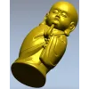 Meditative Monk Statue 3D STL Model for CNC Milling
