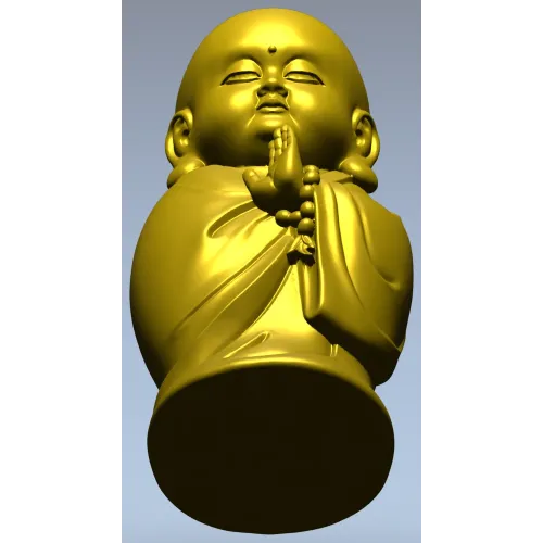 Meditative Monk Statue 3D STL Model for CNC Milling