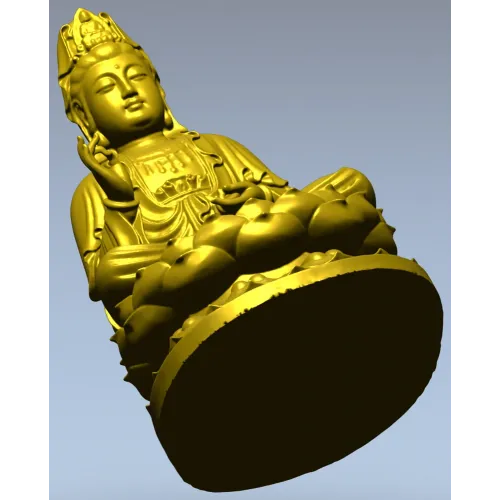 Гуаньинь на лотосе - 3D модель STL для ЧПУ