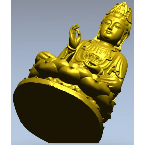Гуаньинь на лотосе - 3D модель STL для ЧПУ