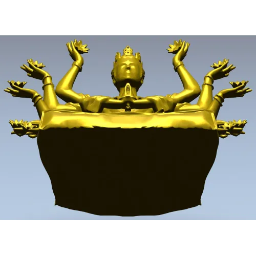 Многорукая Гуаньинь - детализированная 3D модель в формате STL