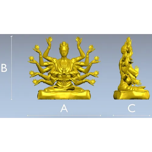 Многорукая Гуаньинь - детализированная 3D модель в формате STL