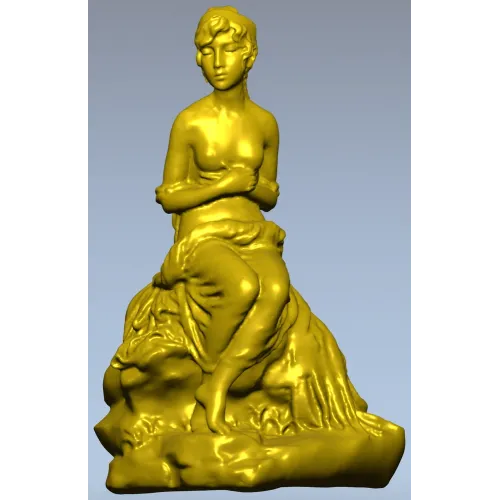 Нимфа на камне - 3D модель STL для ЧПУ