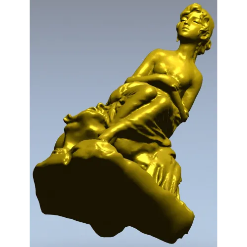 Нимфа на камне - 3D модель STL для ЧПУ