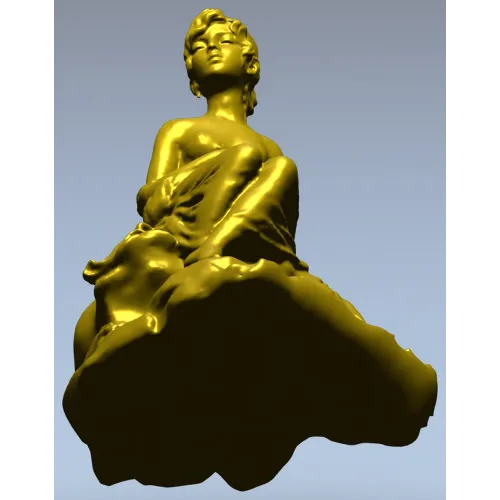 Нимфа на камне - 3D модель STL для ЧПУ