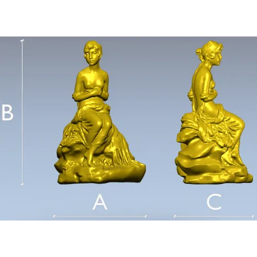 Нимфа на камне - 3D модель STL для ЧПУ