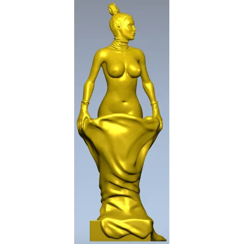 Скульптурная статуэтка женщины в драпировке - STL для ЧПУ