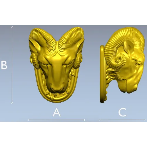 Голова барана в рельефе - 3D модель STL для ЧПУ