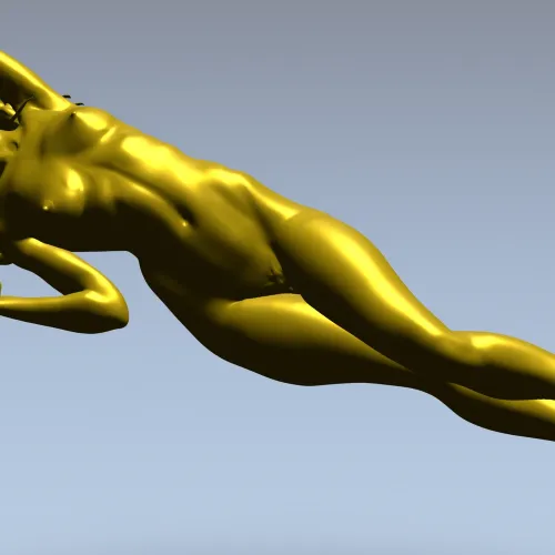 Рельефная 3D модель "Лежащая нимфа" в формате STL для ЧПУ